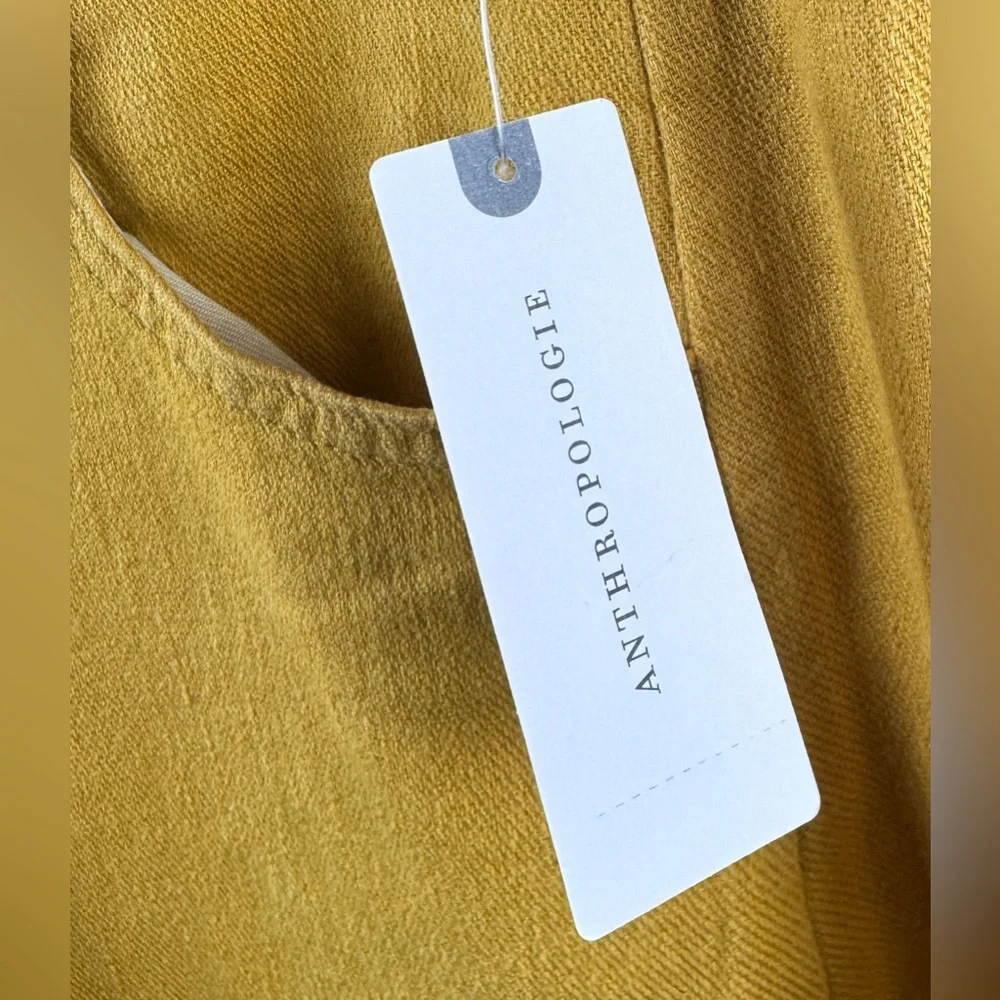 Pilcro Adi Linen Blend Crop Flare Pants Golden Spice Mid-Rise Wide Leg 31 NWT - Picture 7 of 8